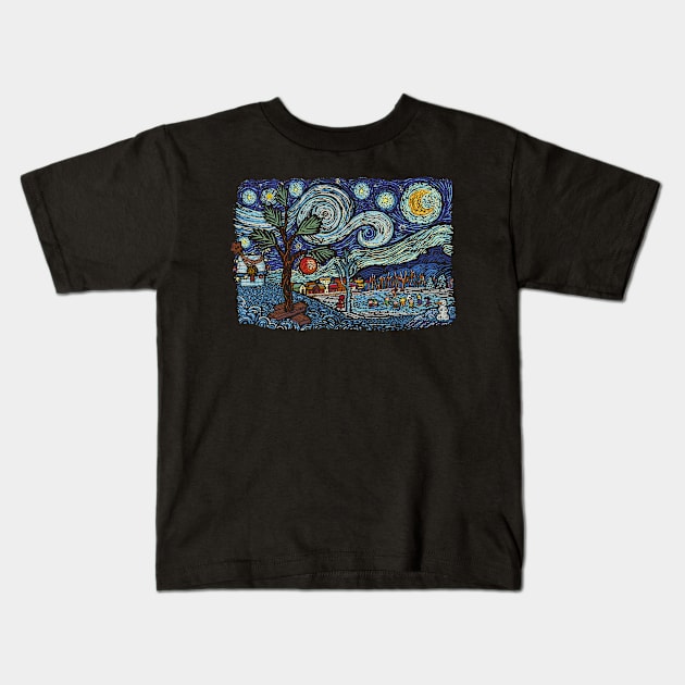 Starry_Winter_Night Kids T-Shirt by Walmazan